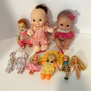 Vintage Doll Lot Bratz Baby Mini Berenguer Lil Cutesies Tyco Kelly Barbie Mixed